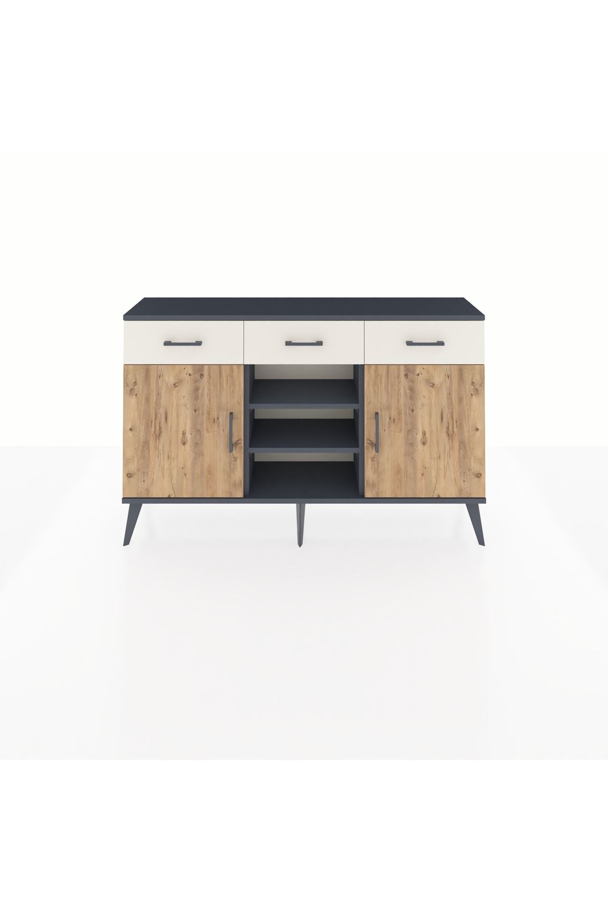 Arges Konsol 4 Raflı 3 Çekmeceli 2 Kapaklı 132x30x83 - S144M021V10A