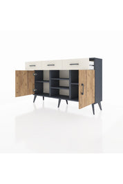 Arges Konsol 4 Raflı 3 Çekmeceli 2 Kapaklı 132x30x83 - S144M021V10A