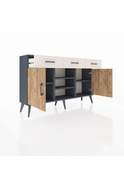 Arges Konsol 4 Raflı 3 Çekmeceli 2 Kapaklı 132x30x83 - S144M021V10A
