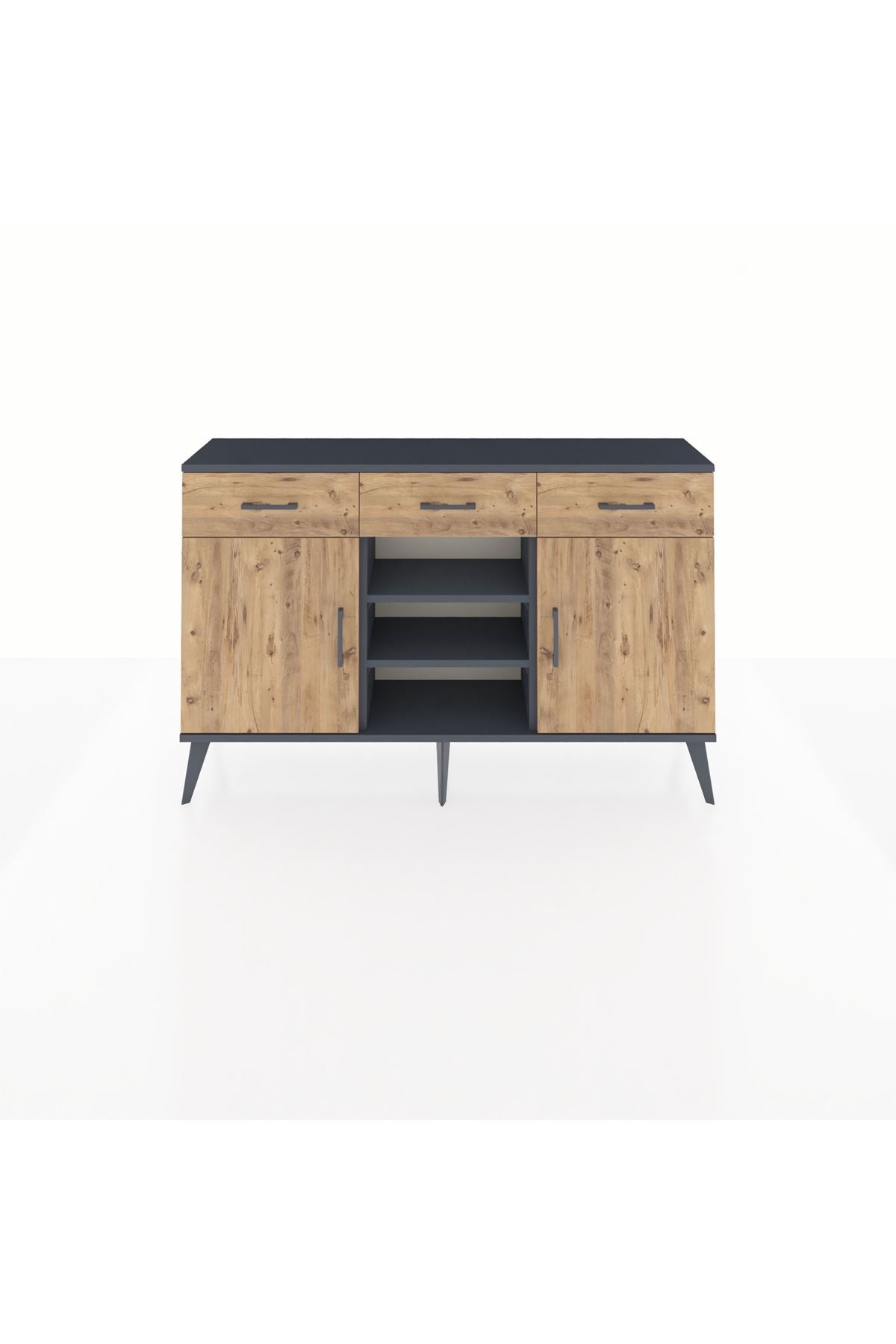 Arges Konsol 4 Raflı 3 Çekmeceli 2 Kapaklı 132x30x83 - S144M021V12A