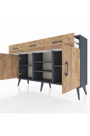 Arges Konsol 4 Raflı 3 Çekmeceli 2 Kapaklı 132x30x83 - S144M021V12A