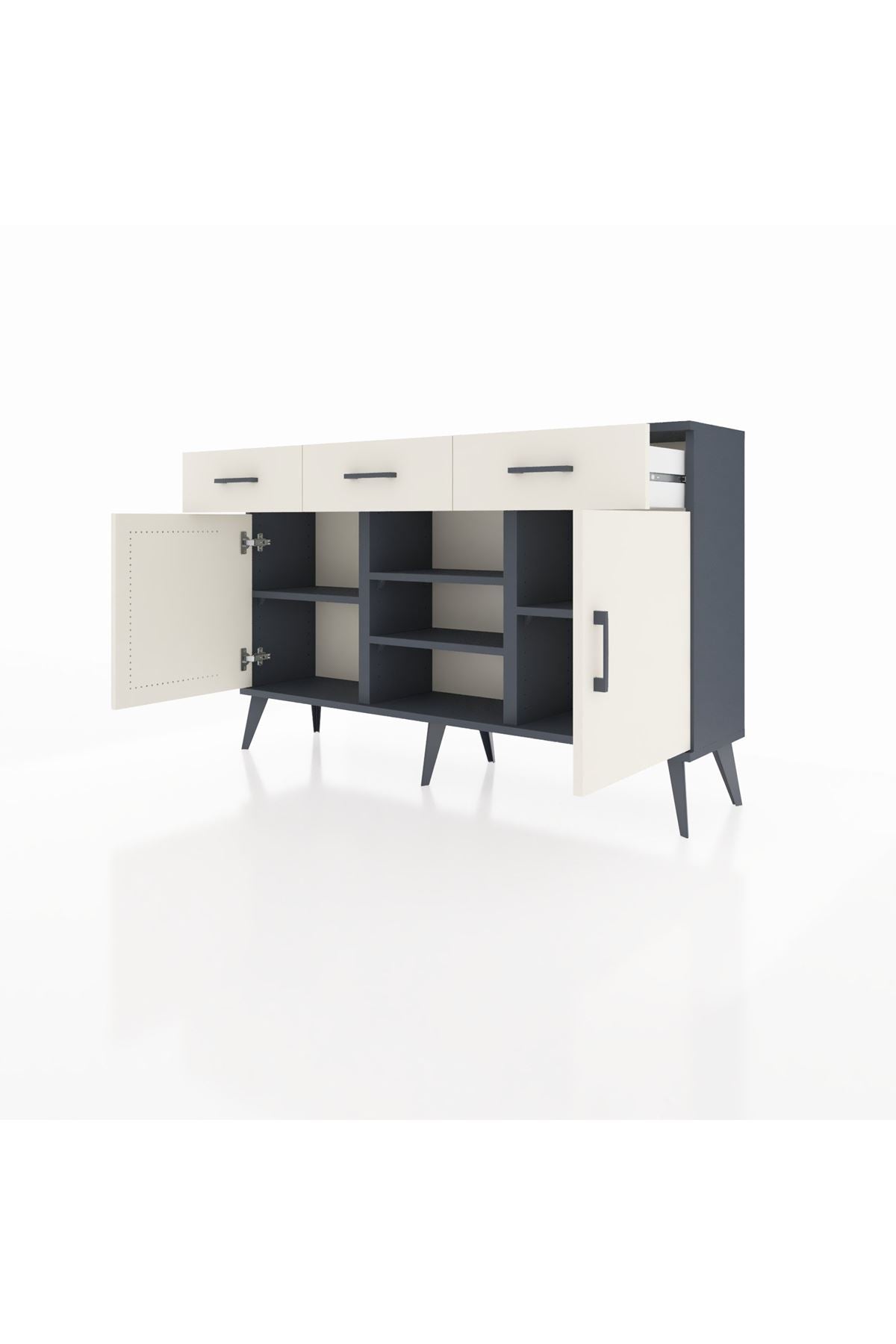 Arges Konsol 4 Raflı 3 Çekmeceli 2 Kapaklı 132x30x83 - S144M021V13A