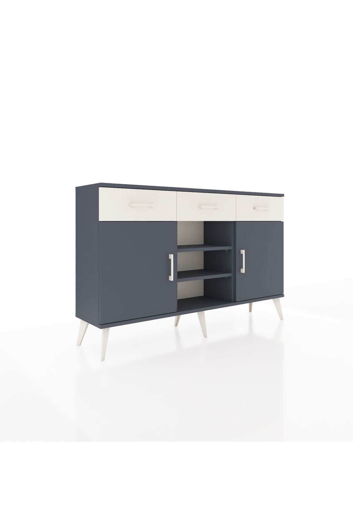 Arges Konsol 4 Raflı 3 Çekmeceli 2 Kapaklı 132x30x83 - S144M021V16A