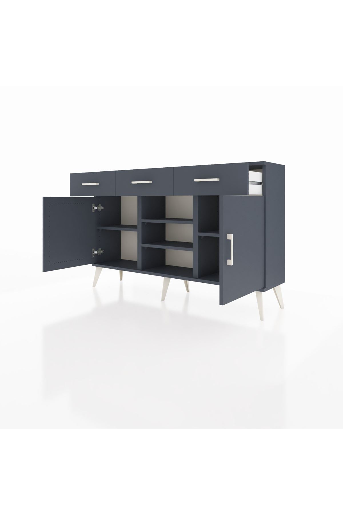 Arges Konsol 4 Raflı 3 Çekmeceli 2 Kapaklı 132x30x83 - S144M021V17A