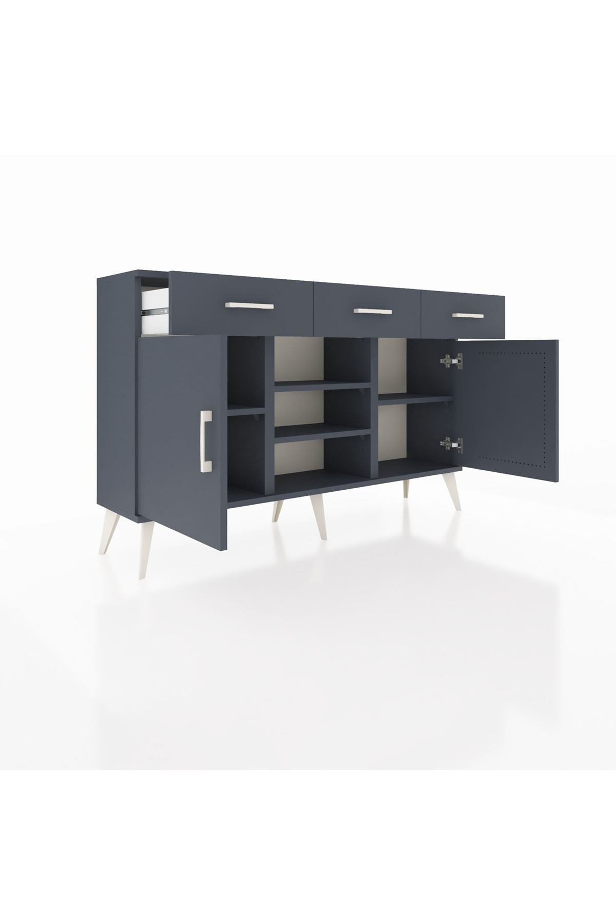Arges Konsol 4 Raflı 3 Çekmeceli 2 Kapaklı 132x30x83 - S144M021V17A