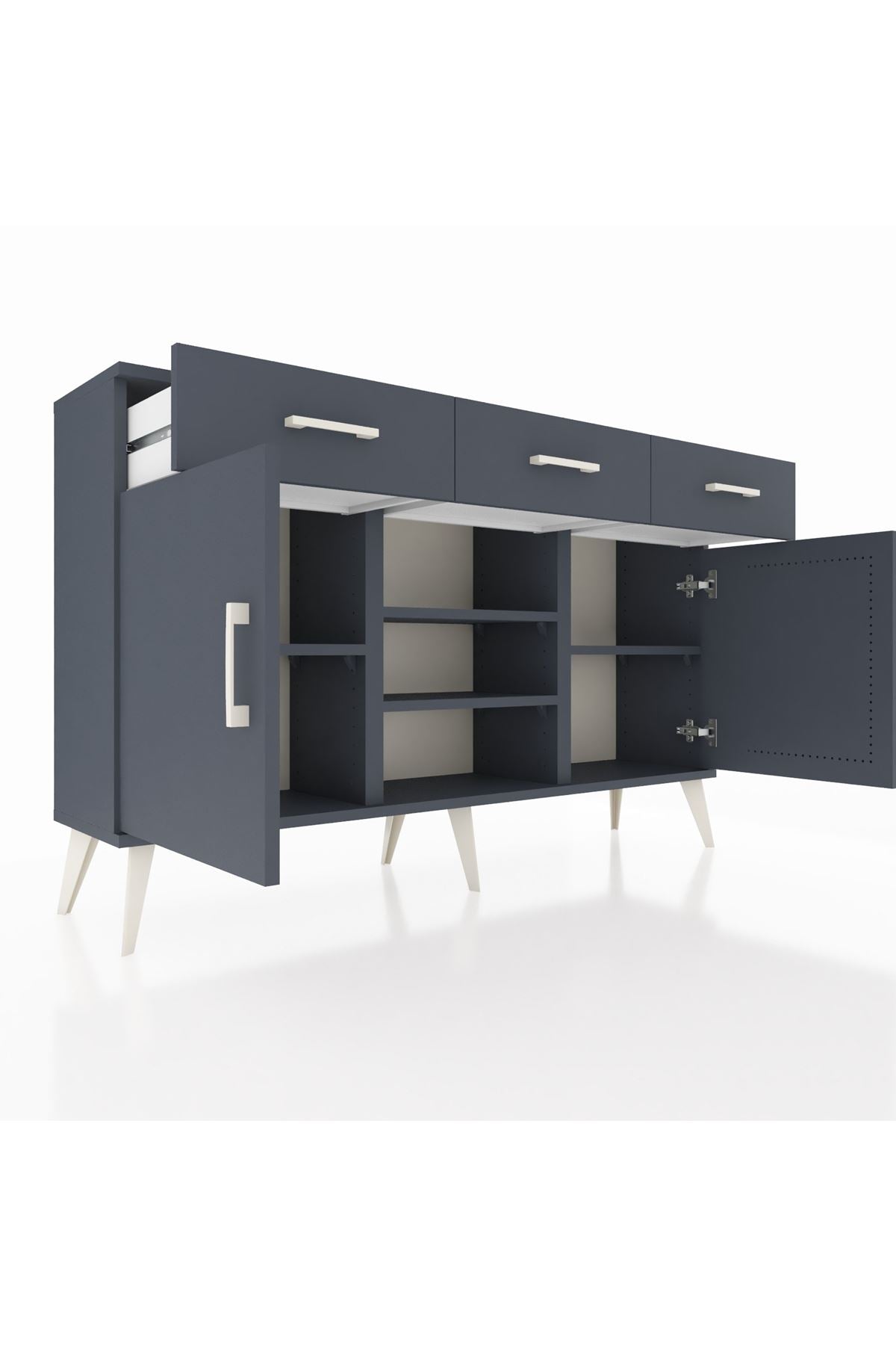 Arges Konsol 4 Raflı 3 Çekmeceli 2 Kapaklı 132x30x83 - S144M021V17A