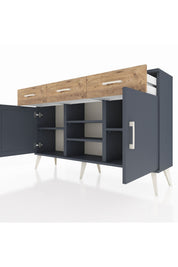 Arges Konsol 4 Raflı 3 Çekmeceli 2 Kapaklı 132x30x83 - S144M021V18A