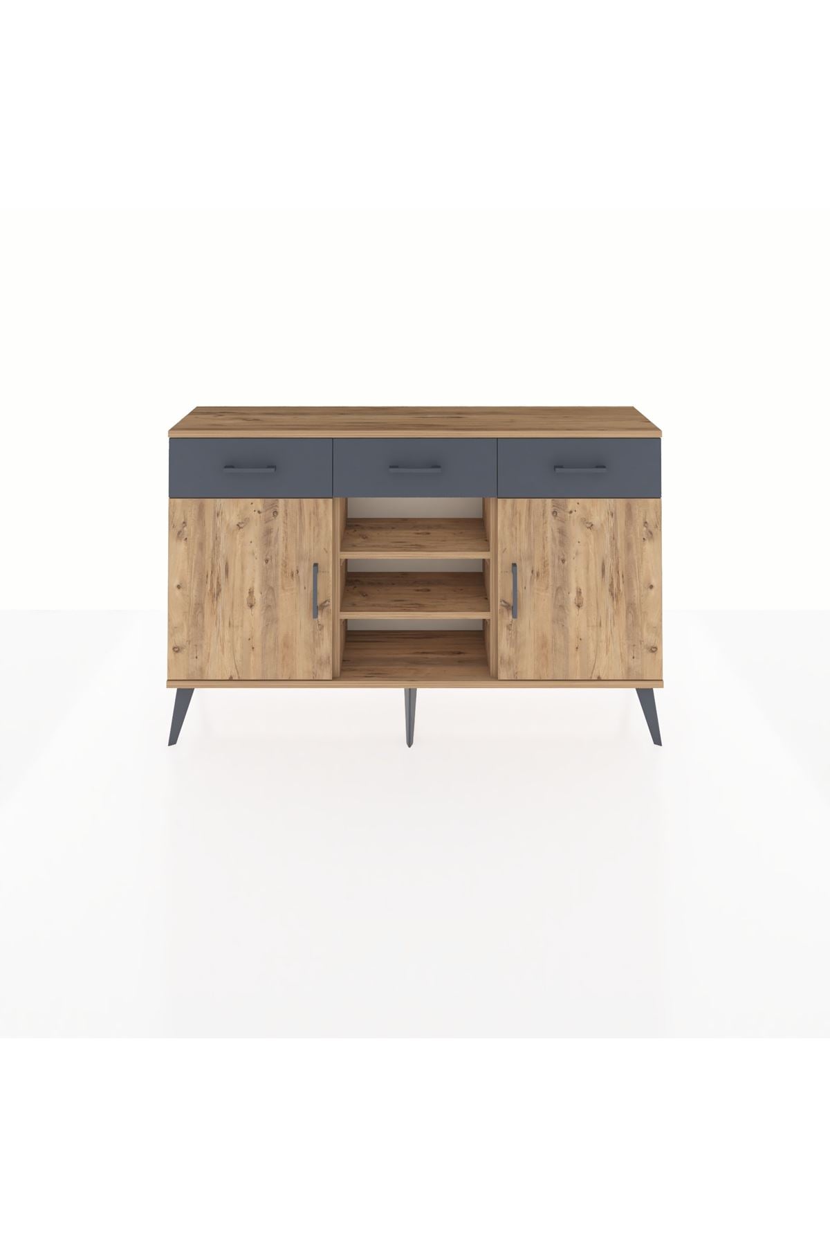 Arges Konsol 4 Raflı 3 Çekmeceli 2 Kapaklı 132x30x83 - S144M021V20A