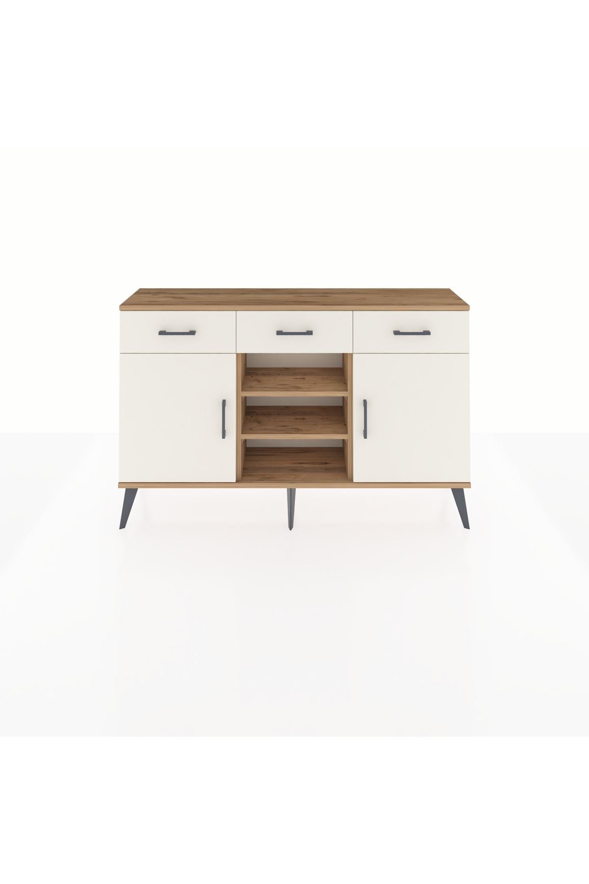 Arges Konsol 4 Raflı 3 Çekmeceli 2 Kapaklı 132x30x83 - S144M021V22A