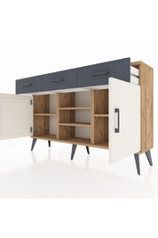 Arges Konsol 4 Raflı 3 Çekmeceli 2 Kapaklı 132x30x83 - S144M021V23A