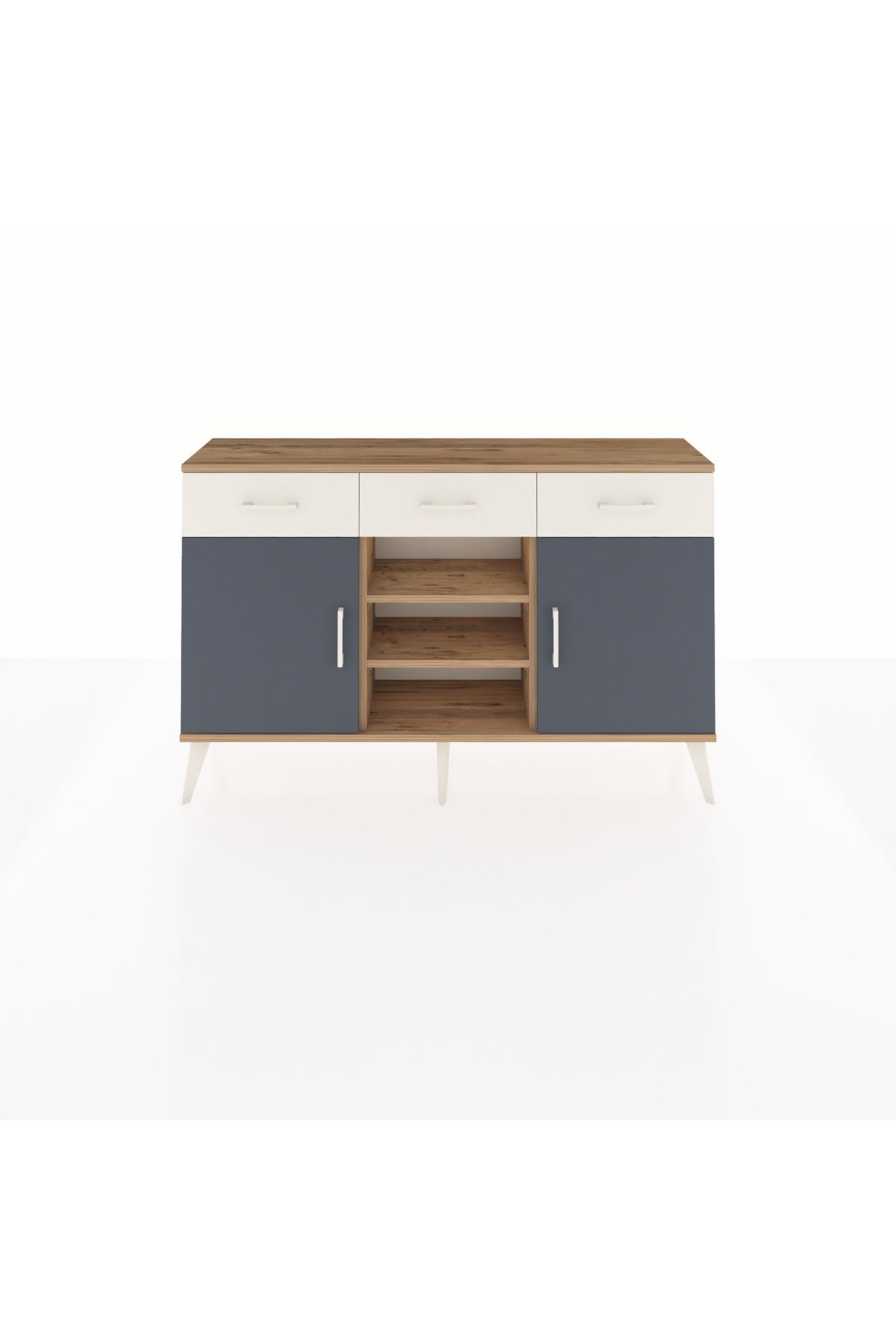 Arges Konsol 4 Raflı 3 Çekmeceli 2 Kapaklı 132x30x83 - S144M021V25A