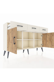 Arges Konsol 3 Raflı 3 Çekmeceli 3 Kapaklı 132x30x83 - S144M022V01A