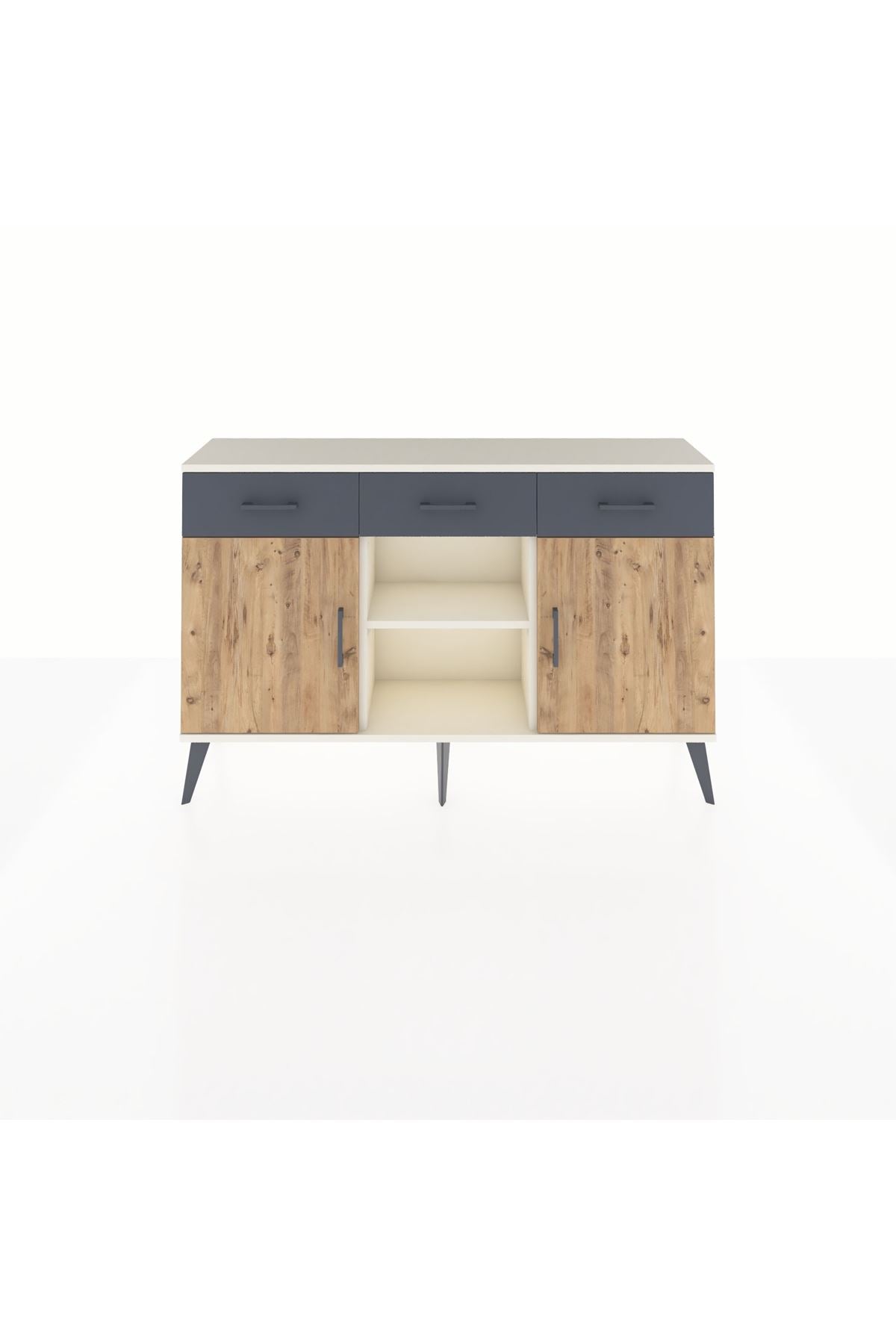 Arges Konsol 3 Raflı 3 Çekmeceli 3 Kapaklı 132x30x83 - S144M022V02A