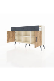 Arges Konsol 3 Raflı 3 Çekmeceli 3 Kapaklı 132x30x83 - S144M022V02A