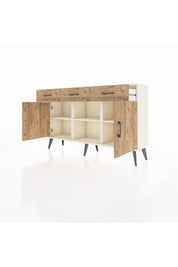 Arges Konsol 3 Raflı 3 Çekmeceli 3 Kapaklı 132x30x83 - S144M022V03A