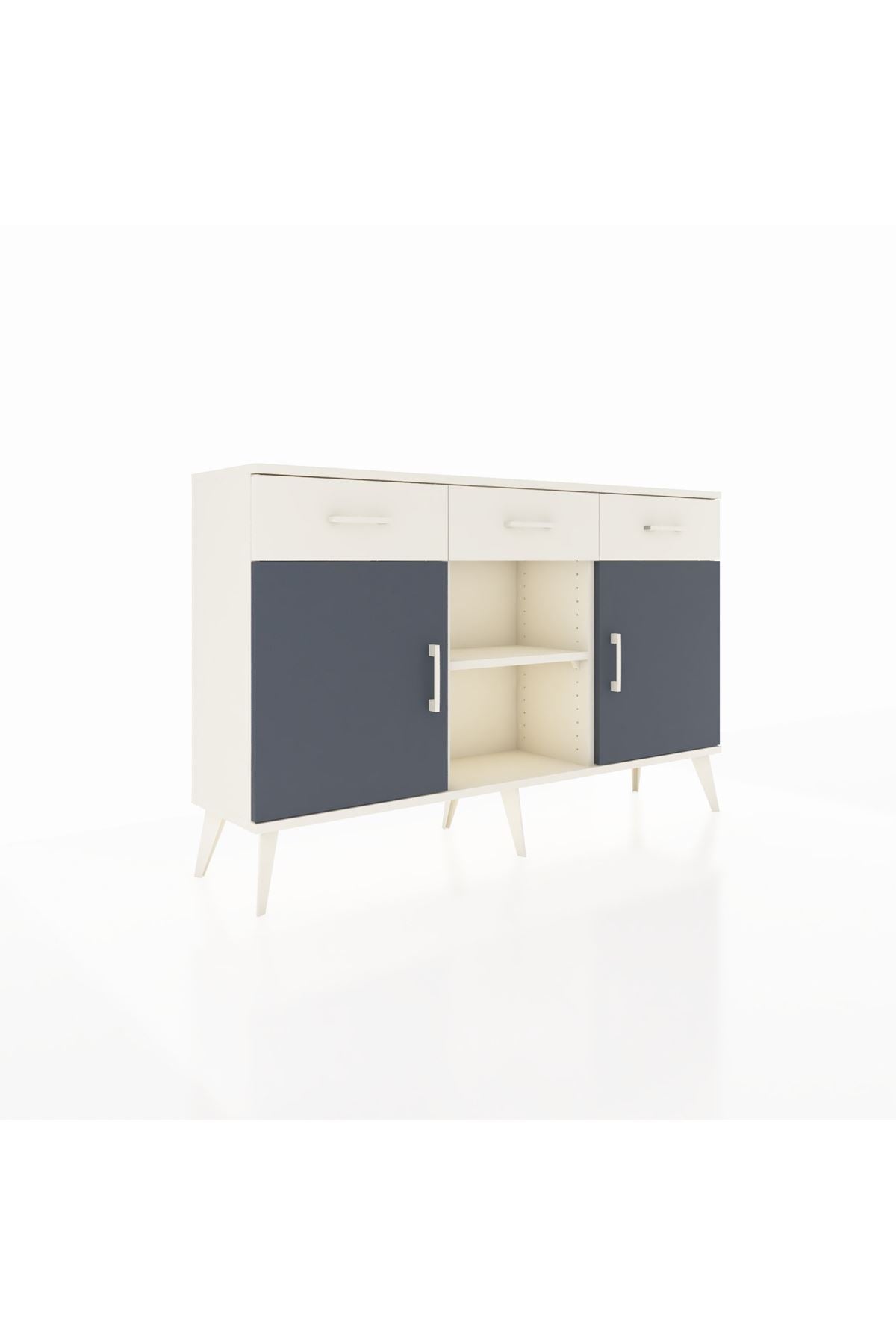 Arges Konsol 3 Raflı 3 Çekmeceli 3 Kapaklı 132x30x83 - S144M022V07A