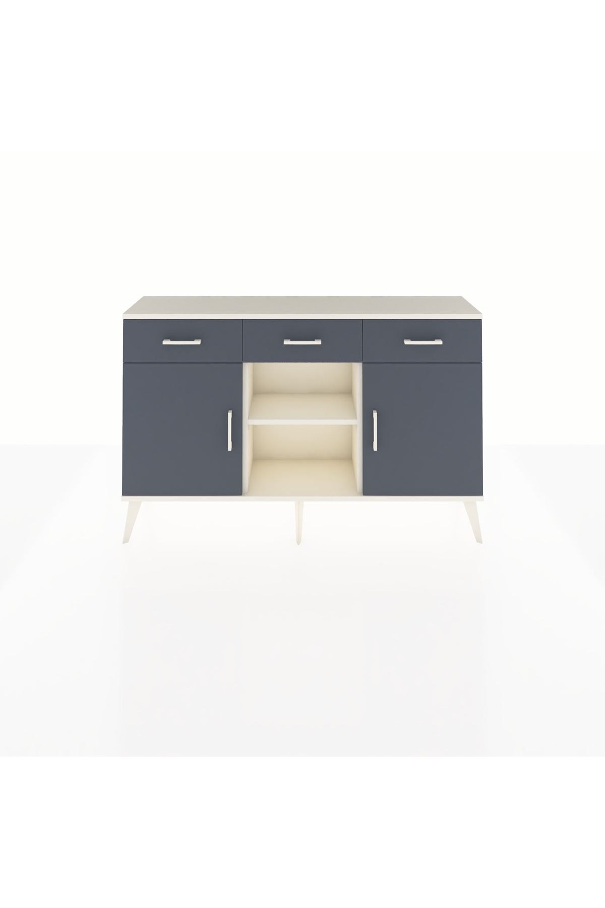 Arges Konsol 3 Raflı 3 Çekmeceli 3 Kapaklı 132x30x83 - S144M022V08A