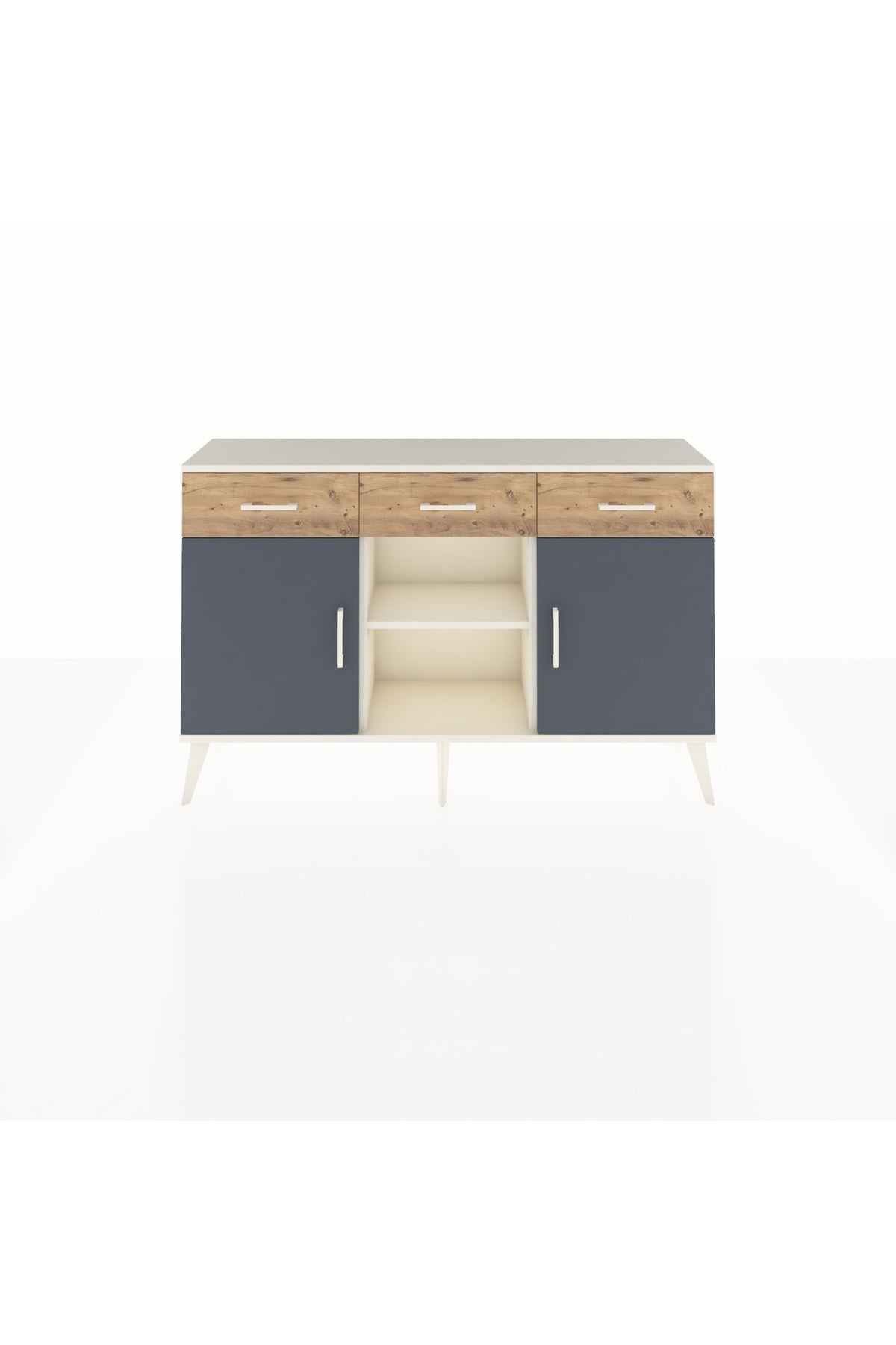 Arges Konsol 3 Raflı 3 Çekmeceli 3 Kapaklı 132x30x83 - S144M022V09A