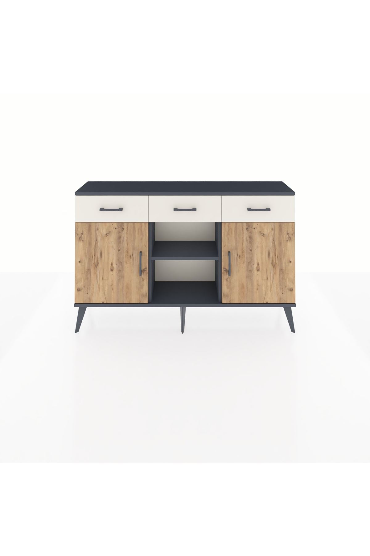 Arges Konsol 3 Raflı 3 Çekmeceli 3 Kapaklı 132x30x83 - S144M022V10A
