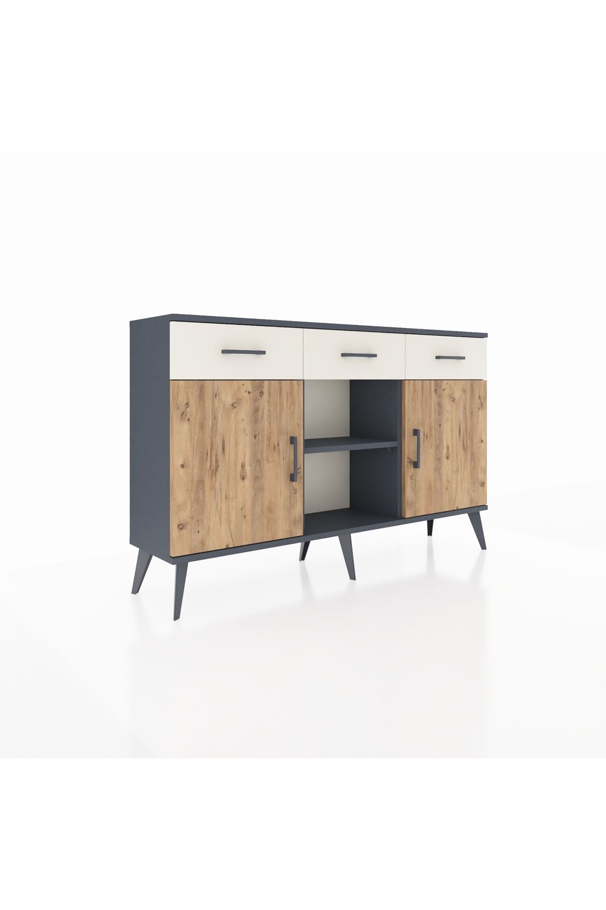 Arges Konsol 3 Raflı 3 Çekmeceli 3 Kapaklı 132x30x83 - S144M022V10A