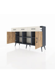 Arges Konsol 3 Raflı 3 Çekmeceli 3 Kapaklı 132x30x83 - S144M022V10A