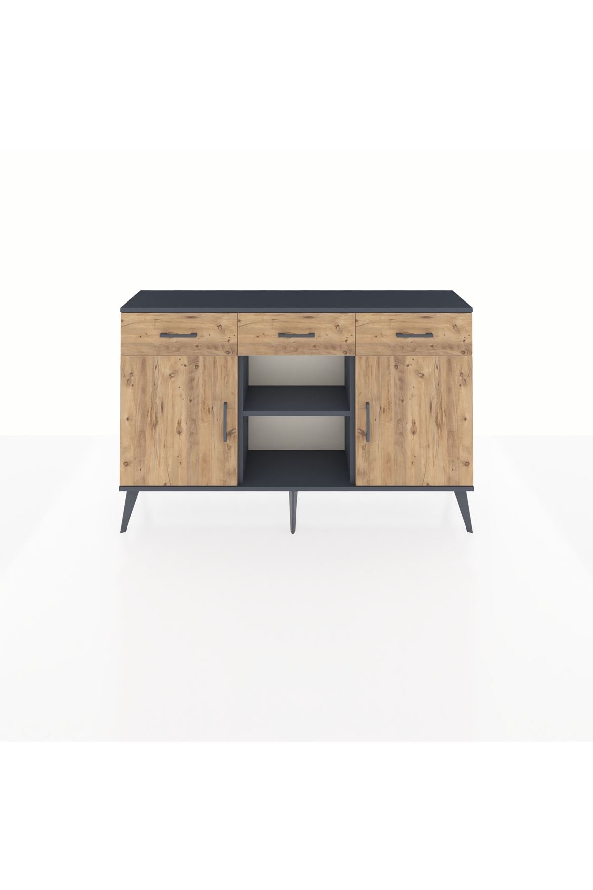 Arges Konsol 3 Raflı 3 Çekmeceli 3 Kapaklı 132x30x83 - S144M022V12A