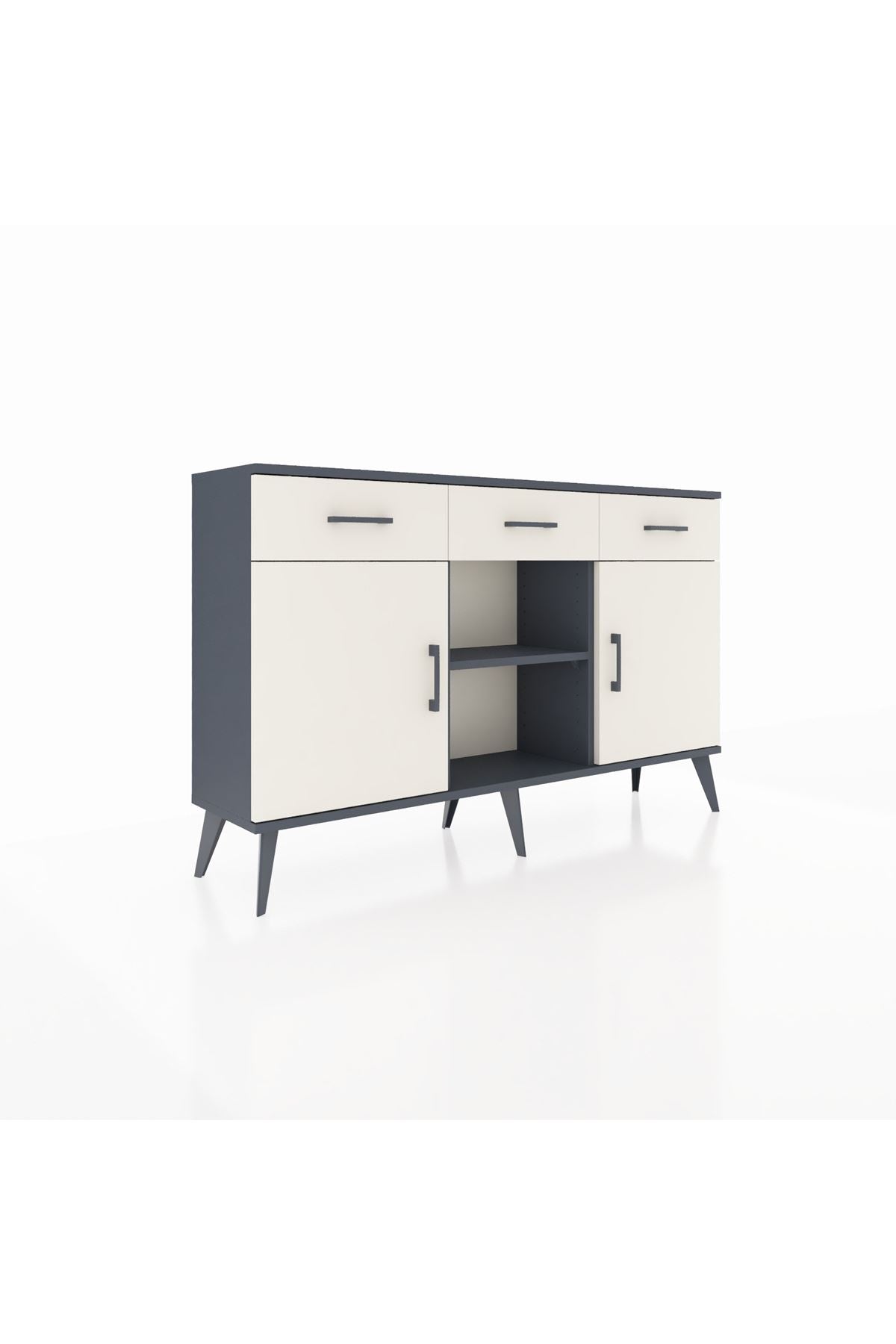 Arges Konsol 3 Raflı 3 Çekmeceli 3 Kapaklı 132x30x83 - S144M022V13A