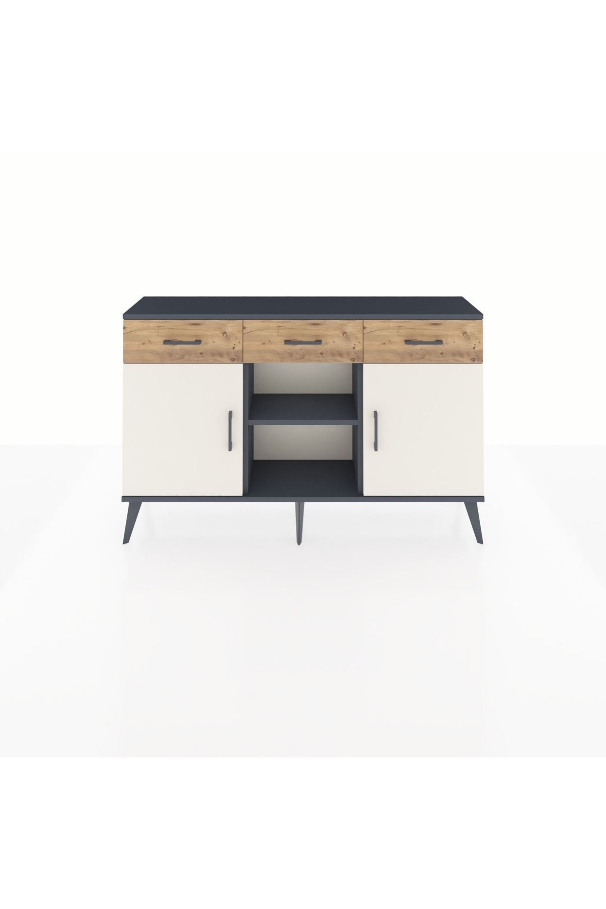 Arges Konsol 3 Raflı 3 Çekmeceli 3 Kapaklı 132x30x83 - S144M022V15A