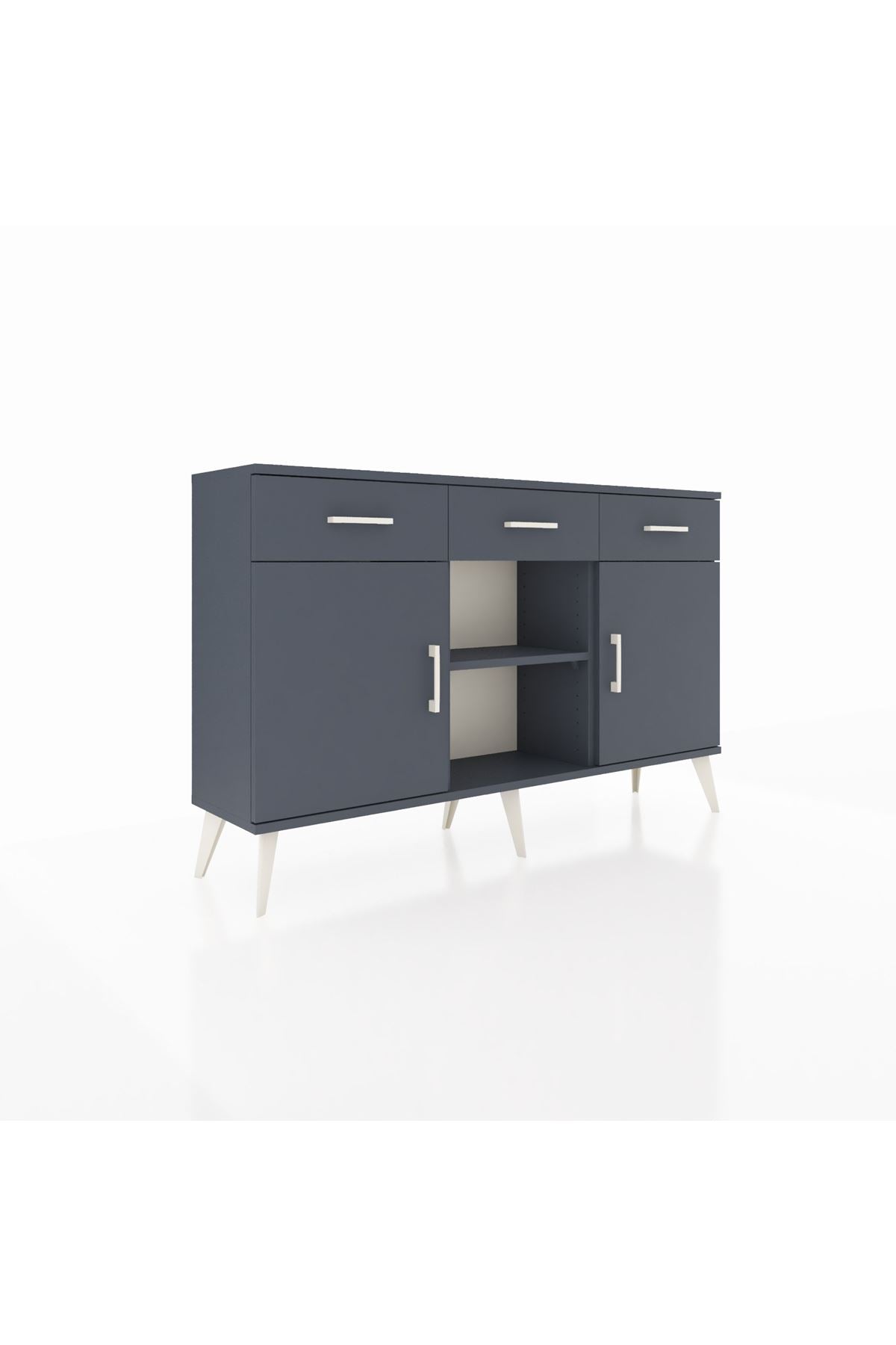 Arges Konsol 3 Raflı 3 Çekmeceli 3 Kapaklı 132x30x83 - S144M022V17A
