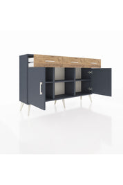 Arges Konsol 3 Raflı 3 Çekmeceli 3 Kapaklı 132x30x83 - S144M022V18A