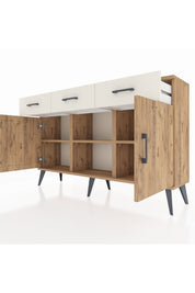 Arges Konsol 3 Raflı 3 Çekmeceli 3 Kapaklı 132x30x83 - S144M022V19A