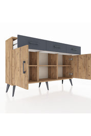 Arges Konsol 3 Raflı 3 Çekmeceli 3 Kapaklı 132x30x83 - S144M022V20A