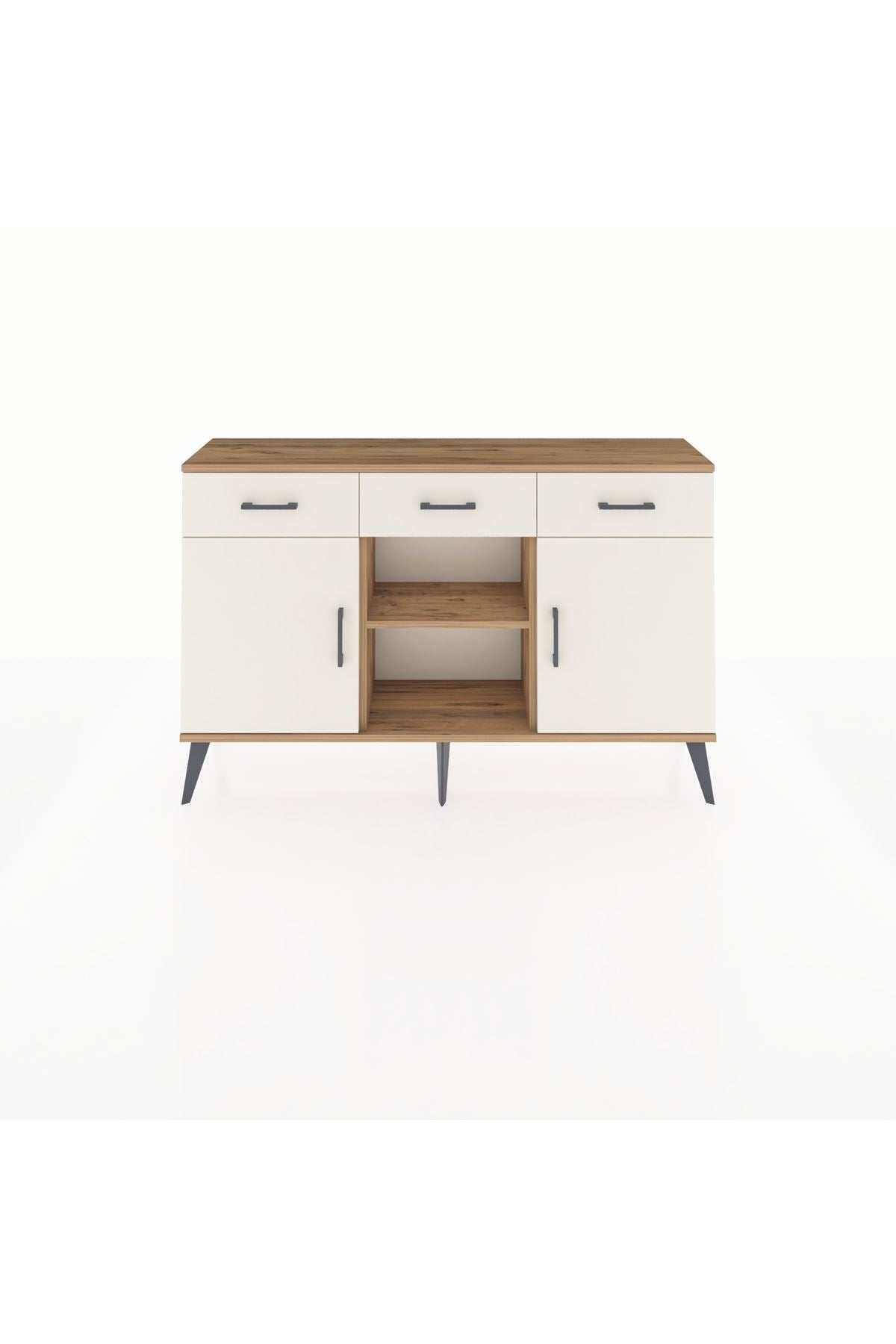Arges Konsol 3 Raflı 3 Çekmeceli 3 Kapaklı 132x30x83 - S144M022V22A