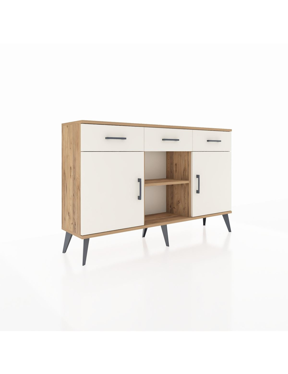 Arges Konsol 3 Raflı 3 Çekmeceli 3 Kapaklı 132x30x83 - S144M022V22A