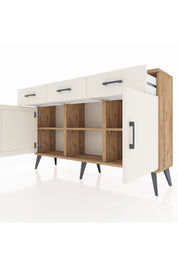 Arges Konsol 3 Raflı 3 Çekmeceli 3 Kapaklı 132x30x83 - S144M022V22A