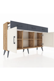 Arges Konsol 3 Raflı 3 Çekmeceli 3 Kapaklı 132x30x83 - S144M022V23A