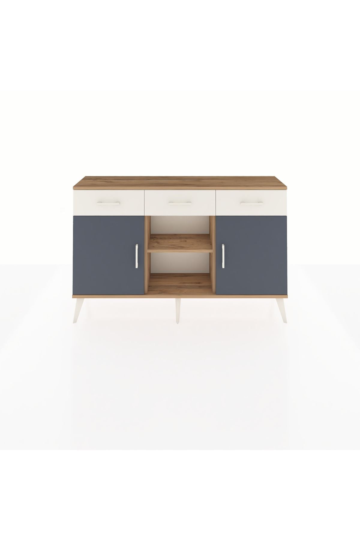 Arges Konsol 3 Raflı 3 Çekmeceli 3 Kapaklı 132x30x83 - S144M022V25A