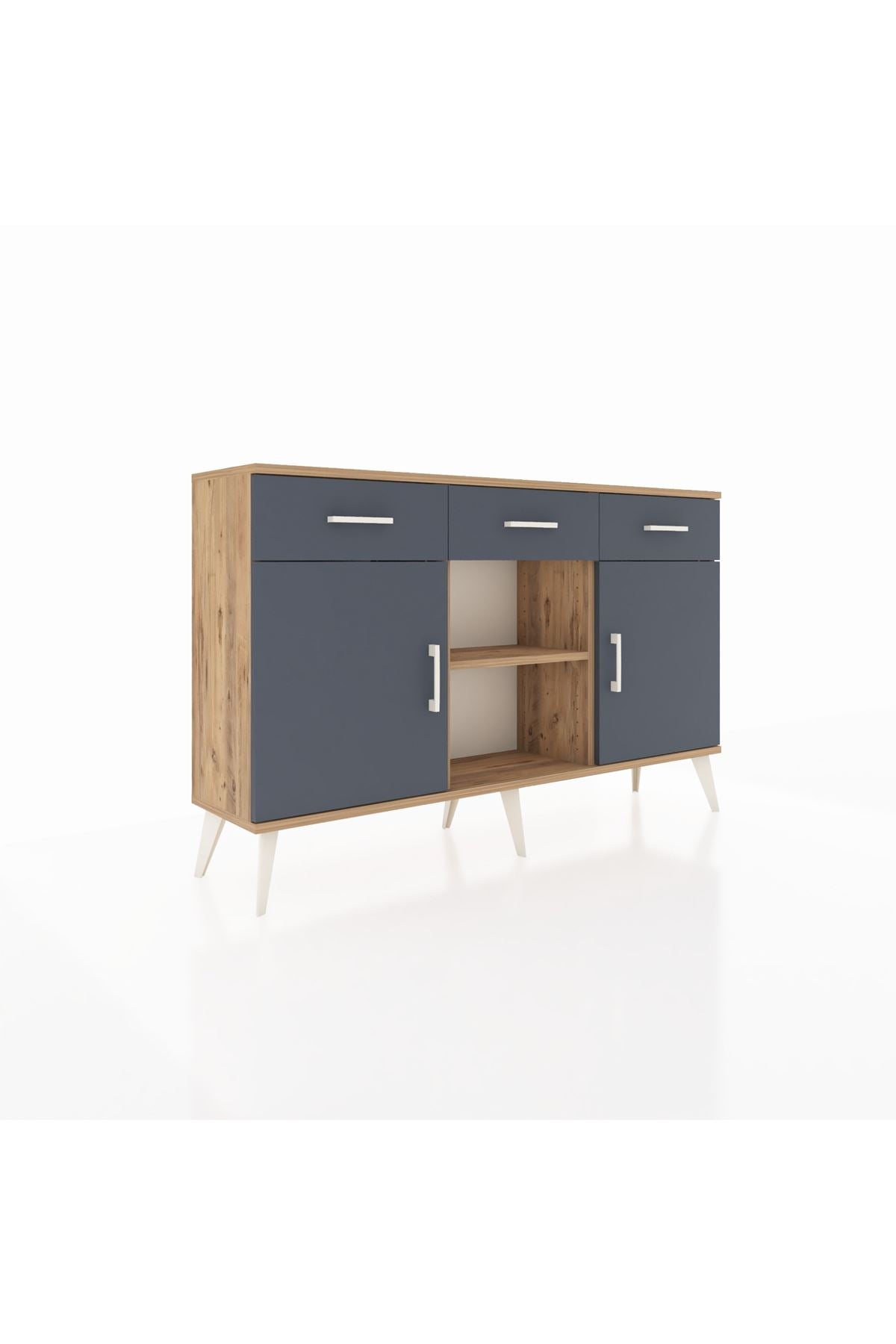 Arges Konsol 3 Raflı 3 Çekmeceli 3 Kapaklı 132x30x83 - S144M022V26A