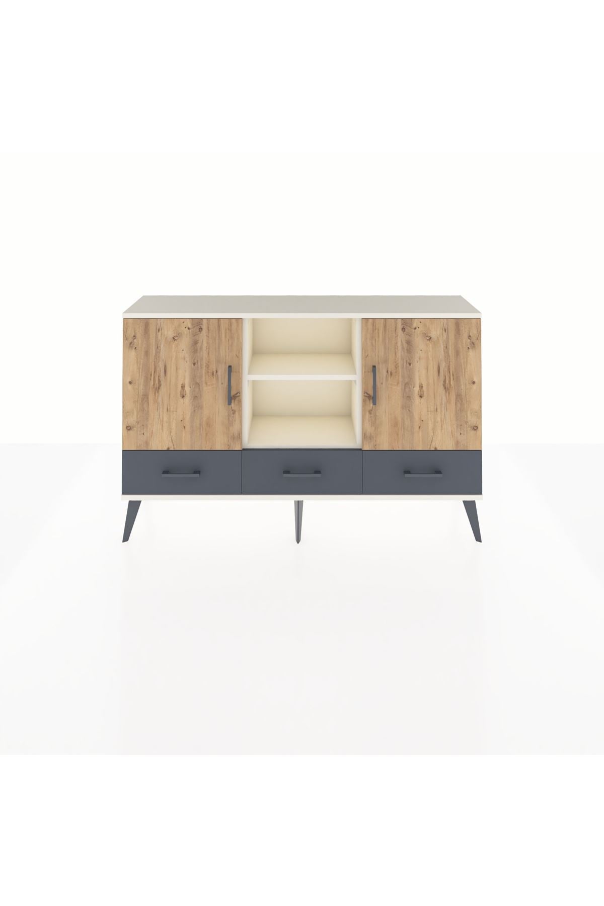 Arges Konsol 6 Raflı 3 Çekmeceli 3 Kapaklı 132x30x83 - S144M023V02A