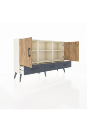 Arges Konsol 6 Raflı 3 Çekmeceli 3 Kapaklı 132x30x83 - S144M023V02A