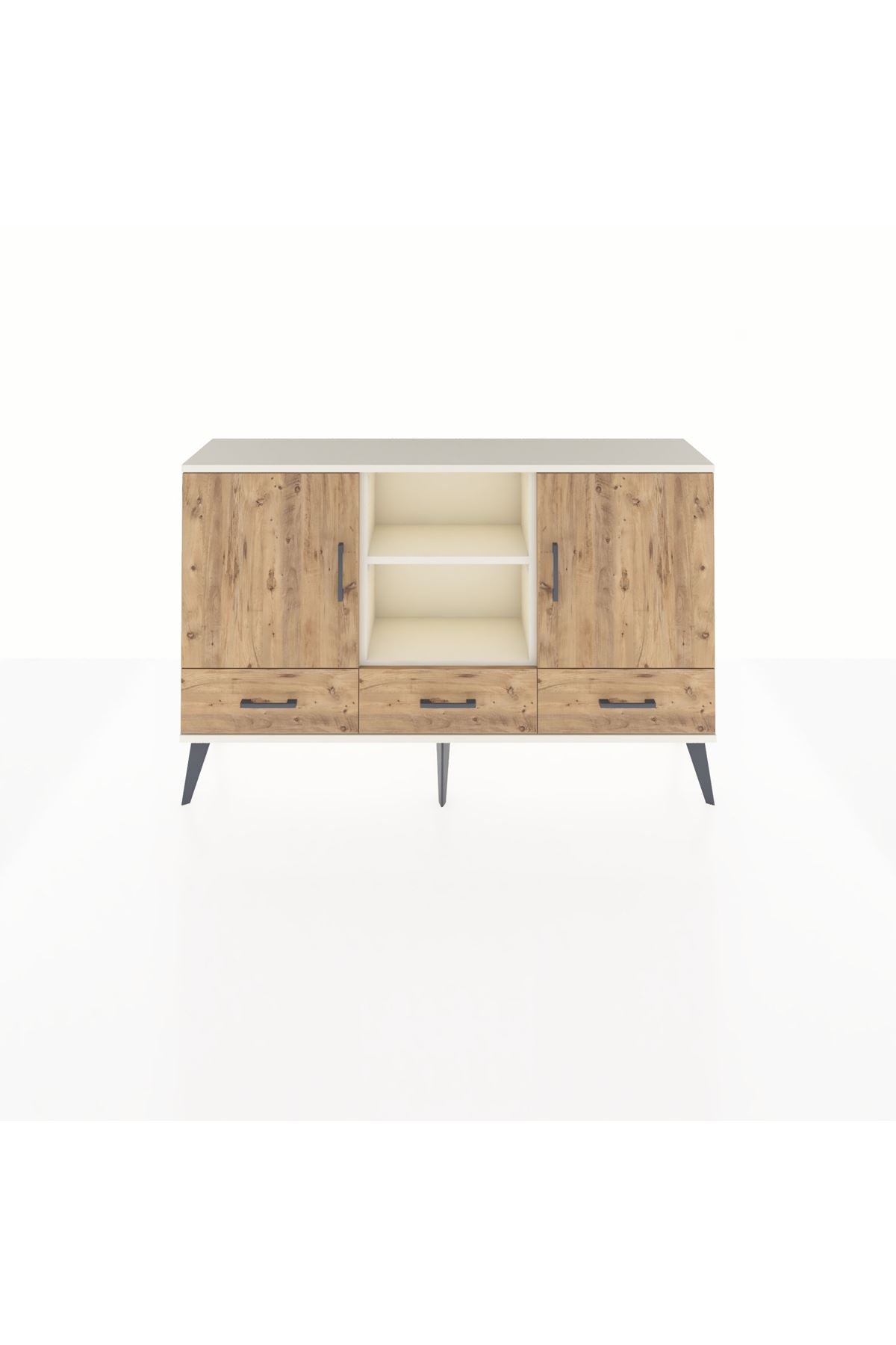Arges Konsol 6 Raflı 3 Çekmeceli 3 Kapaklı 132x30x83 - S144M023V03A