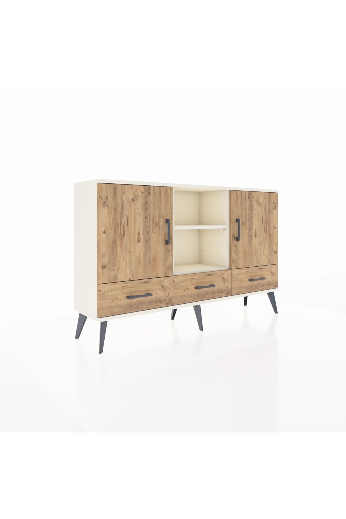 Arges Konsol 6 Raflı 3 Çekmeceli 3 Kapaklı 132x30x83 - S144M023V03A
