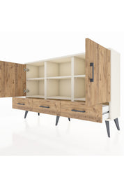 Arges Konsol 6 Raflı 3 Çekmeceli 3 Kapaklı 132x30x83 - S144M023V03A