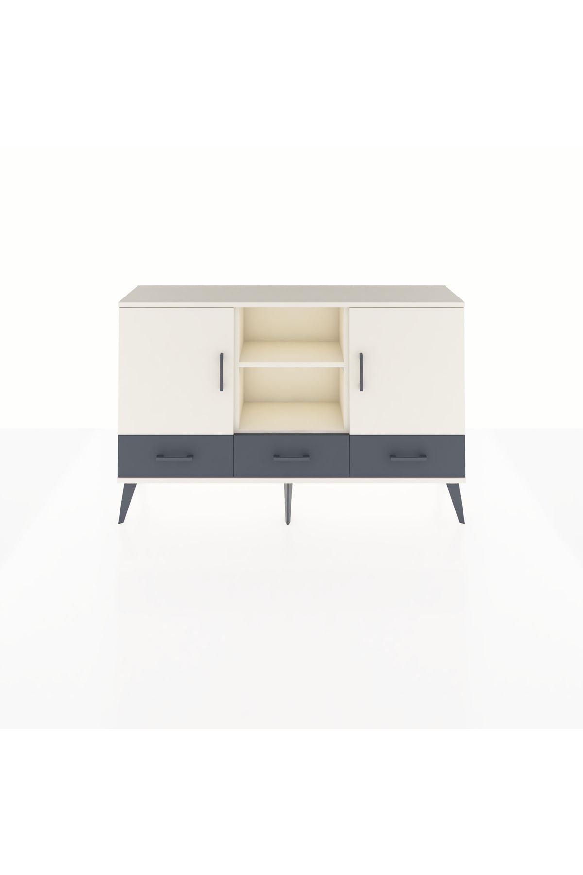 Arges Konsol 6 Raflı 3 Çekmeceli 3 Kapaklı 132x30x83 - S144M023V05A