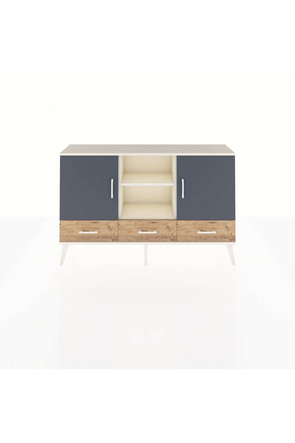 Arges Konsol 6 Raflı 3 Çekmeceli 3 Kapaklı 132x30x83 - S144M023V09A