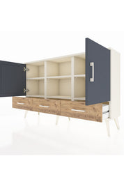 Arges Konsol 6 Raflı 3 Çekmeceli 3 Kapaklı 132x30x83 - S144M023V09A