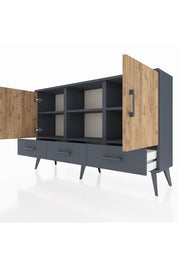 Arges Konsol 6 Raflı 3 Çekmeceli 3 Kapaklı 132x30x83 - S144M023V11A