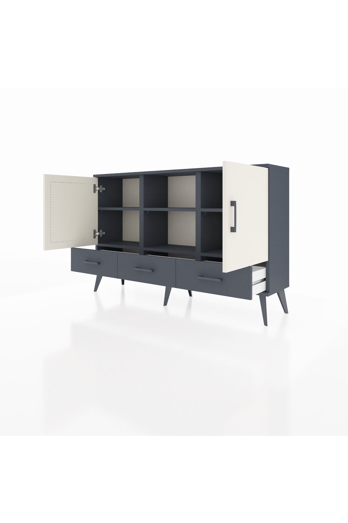 Arges Konsol 6 Raflı 3 Çekmeceli 3 Kapaklı 132x30x83 - S144M023V14A