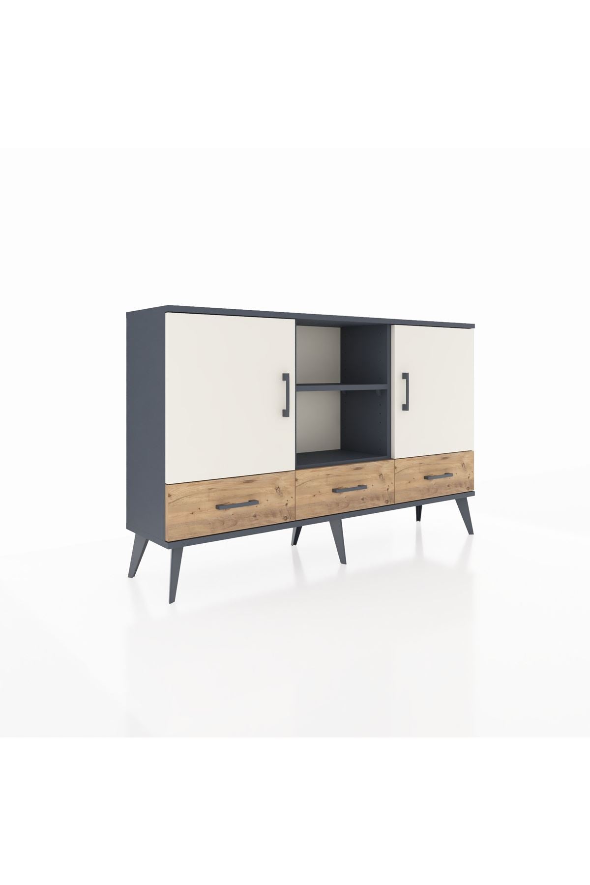 Arges Konsol 6 Raflı 3 Çekmeceli 3 Kapaklı 132x30x83 - S144M023V15A