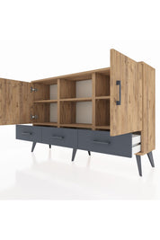 Arges Konsol 6 Raflı 3 Çekmeceli 3 Kapaklı 132x30x83 - S144M023V20A